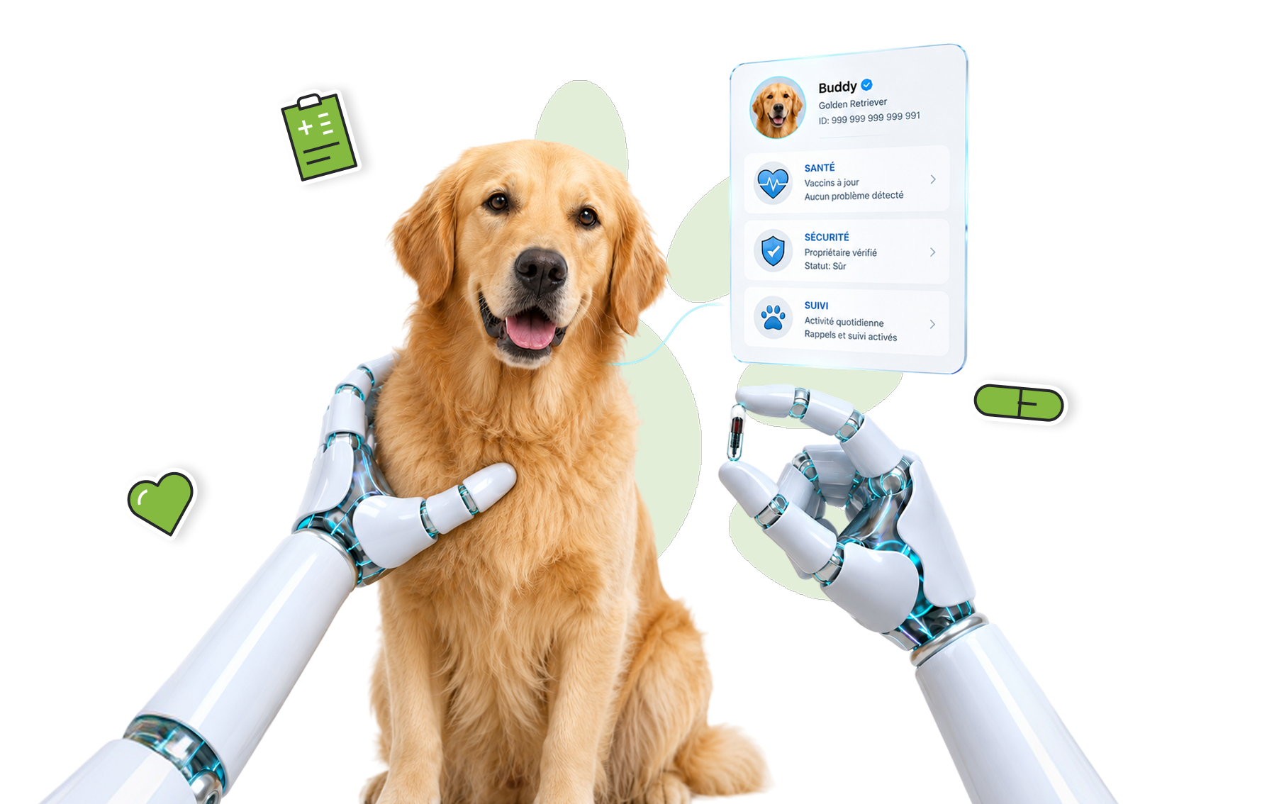 Une micropuce connectée à un dossier intelligent pour la santé, la sécurité et le suivi de votre animal